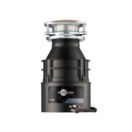 InSinkErator Badger 5 Garbage Disposal with Power Cord, Standard Series 1/2 HP Continuous Feed Food Waste Disposer, Badger 5 W/C, No Size, Black/Gray - Image 2