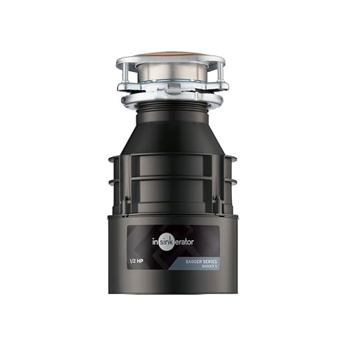 InSinkErator Badger 5 Garbage Disposal, Standard Series 1/2 HP Continuous Feed Food Waste Disposer, Black, Set of 1 - Image 2
