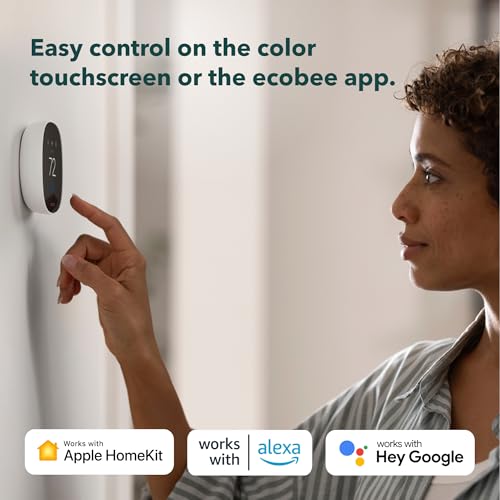 ecobee Smart Thermostat Essential - Energy Star Certified programmable Wi-Fi Thermostat - Works with Siri, Alexa, and Google Assistant - Image 4