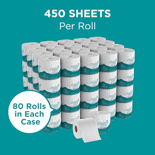Angel Soft Professional Series by Georgia-Pacific PRO 2-Ply Embossed Toilet Paper, White, Individually Wrapped, 450 Sheets Per Roll, 80 Toilet Tissue Rolls Per Case, 16880 - Image 5