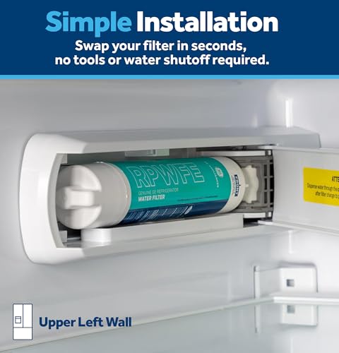 GE RPWFE Refrigerator Water Filter, Genuine Replacement Filter, Certified to Reduce Lead, Sulfur, and 50+ Other Impurities, Replace Every 6 Months for Best Results, Pack of 2 - Image 6