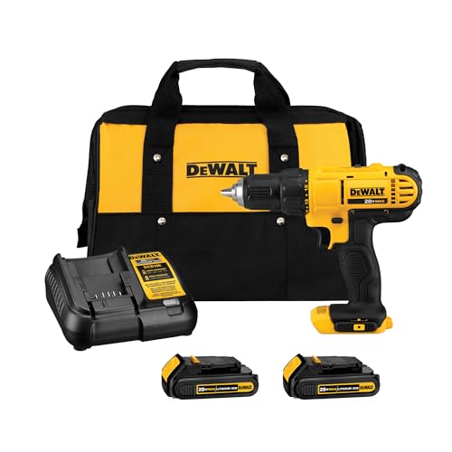 DEWALT 20V Max Cordless Drill Driver Set, 2 Speed, High Performance Motor, Includes 2 XR 1.3Ah Li-Ion Batteries, Charger and Contractor Bag (DCD771C2) - Image 2