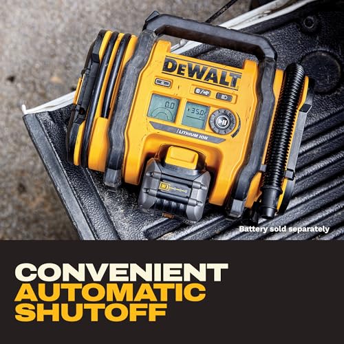 DEWALT Tire Inflator Portable Air Compressor 20V MAX, Car Air Pump with Automatic Shut Off, LED Light, Tool Only (DCC020IB) - Image 6