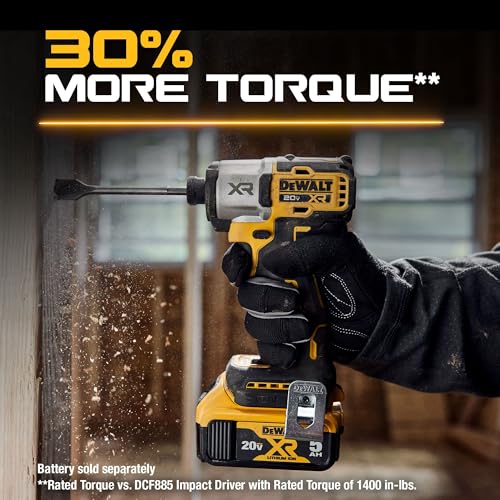 DEWALT 20V MAX XR Impact Driver, 1/4 Inch High Torque Brushless 3 Speed Premium Cordless with LED Light, Extended Runtime, Tool Only (DCF845B) - Image 4