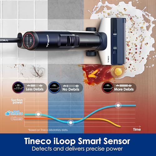 Tineco Floor ONE S5 Smart Cordless Wet Dry Vacuum Cleaner and Mop for Hard Floors, Digital Display, Long Run Time, Great for Sticky Messes and Pet Hair, Space-Saving Design, Blue - Image 4