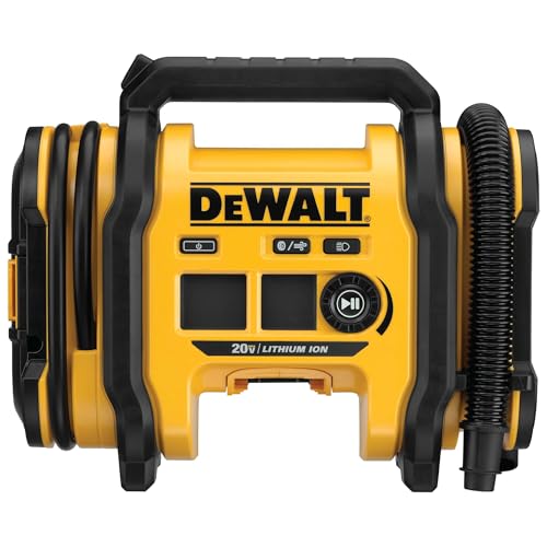 DEWALT Tire Inflator Portable Air Compressor 20V MAX, Car Air Pump with Automatic Shut Off, LED Light, Tool Only (DCC020IB) - Image 2