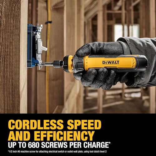 DEWALT Cordless Screwdriver, 4V USB Rechargeable Electric Screwdriver with 12 pcs Screwdriver Bit Set, LED Light, FLEXDRIVE Control, Compact, Ergonomic (DWHT66719) - Image 5