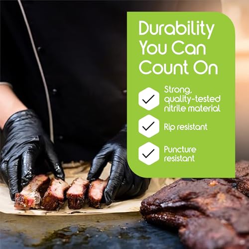 Inspire Black Nitrile Gloves | THE ORIGINAL Quality Black Gloves Disposable Latex Free | 4.5 Cooking (Nitrile, Large) - Image 6