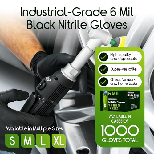 Inspire HEAVY DUTY 6Mil ORIGINAL Quality Stretch Nitrile Gloves Black Disposable Latex Free | Food, Industrial, Mechanic Tattoo (6Mil Black, XL) - Image 3