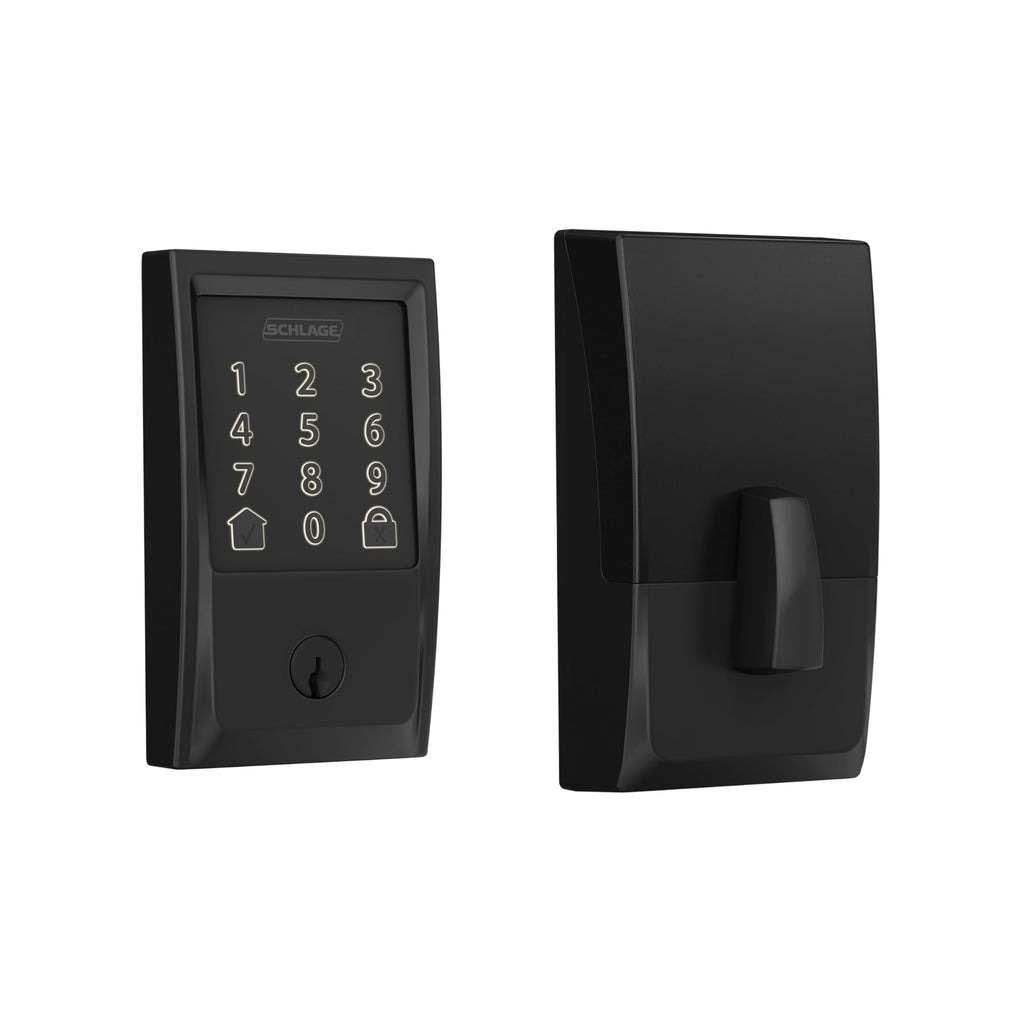 Schlage Encode Smart Wi-Fi Deadbolt Lock with Touchscreen Keypad, Keyless Front Door Entry, App Control, Alexa, Google Home and Airbnb Compatible, Matte Black, BE489WB CEN 622 - Image 1
