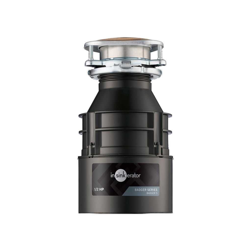 InSinkErator Badger 5 Garbage Disposal, Standard Series 1/2 HP Continuous Feed Food Waste Disposer, Black, Set of 1 - Image 1