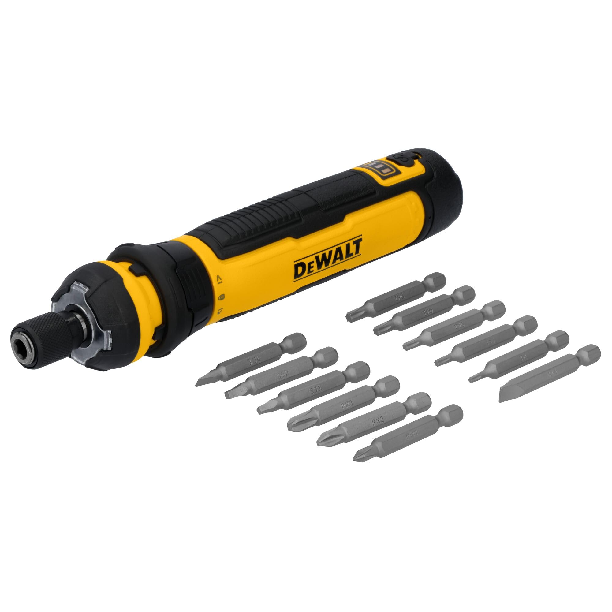 DEWALT Cordless Screwdriver, 4V USB Rechargeable Electric Screwdriver with 12 pcs Screwdriver Bit Set, LED Light, FLEXDRIVE Control, Compact, Ergonomic (DWHT66719) - Image 1