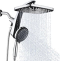 High Pressure Rain Shower Head: Upgrade Shower Heads with Handheld Spray Combo with Fixed Showerhead and 10 Sprays Handheld Shower Head, Detachable Shower head Built-in Magnetic Docking and Power Jets - Image 1