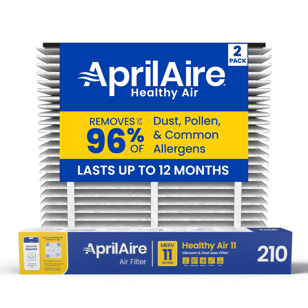 AprilAire 210 Replacement Filter for AprilAire Whole House Air Purifiers - MERV 11, Clean Air & Dust, 20x25x4 Air Filter (Pack of 2) - Image 1