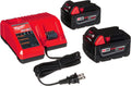 Milwaukee 48-59-1850 M18 RED LITHIUM XC 5.0 Ah Batteries (2) + 48-59-1812 M12 and M18 Multi Voltage Charger kit - Image 1